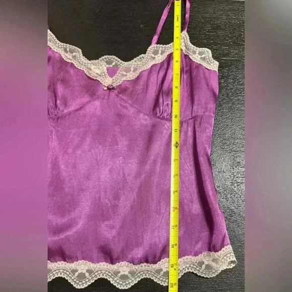 OLD NAVY Sexy Babydoll Lace Satin Top Chemise Purple Size Small Y2K - Picture 8 of 9